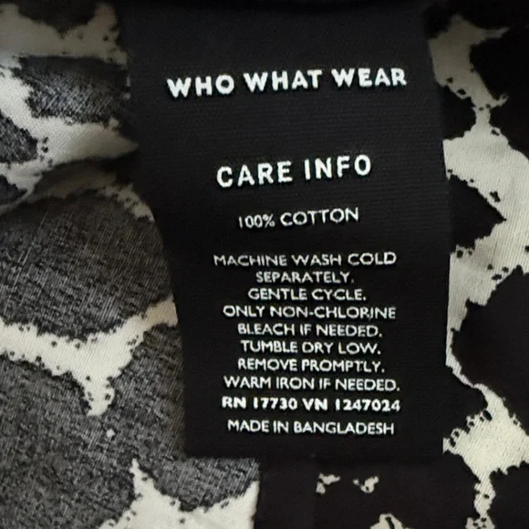 3/$10 Who What Wear Black and White Animal Print Blouse - Picture 4 of 8